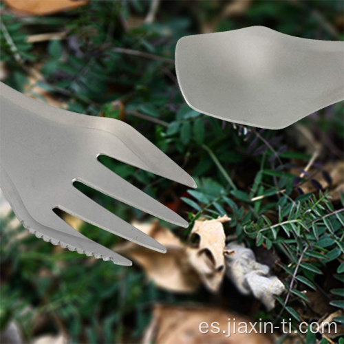 Tenedor de cuchara de viaje al aire libre de titanio Spork